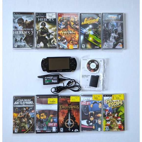 Sony PSP-1001 Console Bundle 11 Games Tested Working Charger Memory Card - Picture 1 of 9